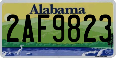 AL license plate 2AF9823