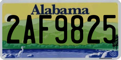 AL license plate 2AF9825