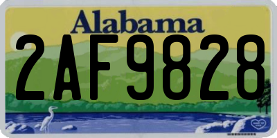 AL license plate 2AF9828