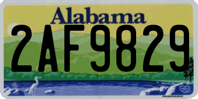 AL license plate 2AF9829