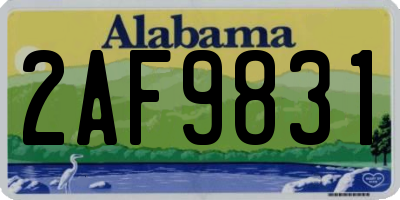 AL license plate 2AF9831