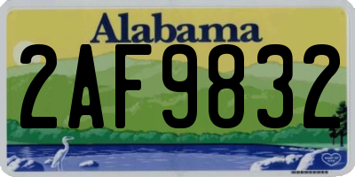 AL license plate 2AF9832