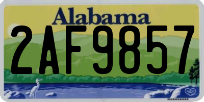 AL license plate 2AF9857