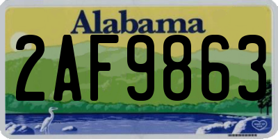 AL license plate 2AF9863