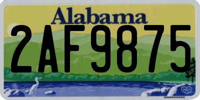 AL license plate 2AF9875