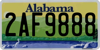 AL license plate 2AF9888