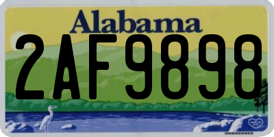 AL license plate 2AF9898