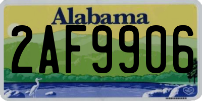 AL license plate 2AF9906