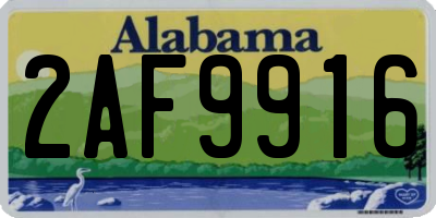 AL license plate 2AF9916