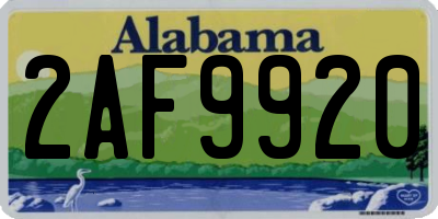 AL license plate 2AF9920