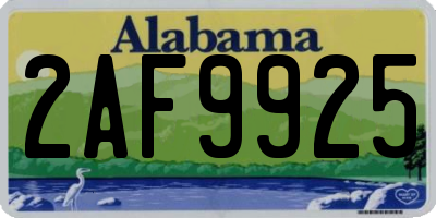 AL license plate 2AF9925