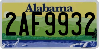 AL license plate 2AF9932