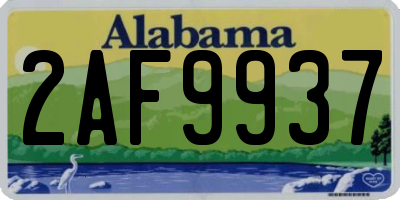 AL license plate 2AF9937