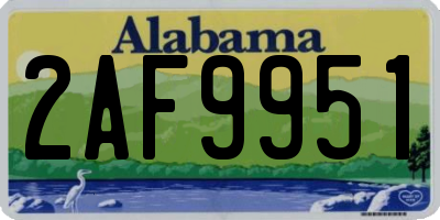 AL license plate 2AF9951