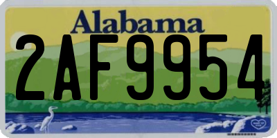 AL license plate 2AF9954
