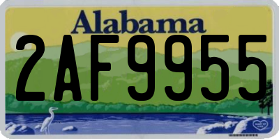 AL license plate 2AF9955