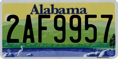 AL license plate 2AF9957