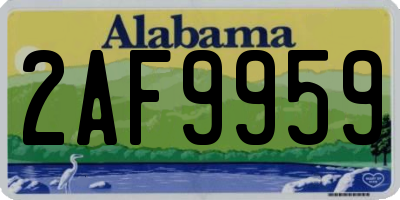 AL license plate 2AF9959