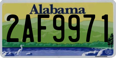 AL license plate 2AF9971