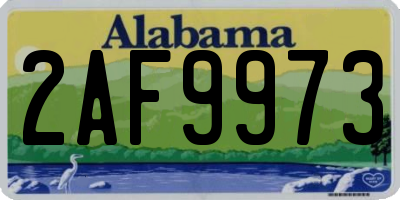 AL license plate 2AF9973