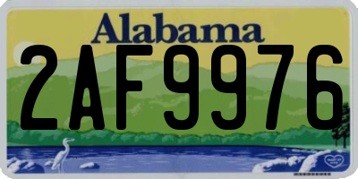 AL license plate 2AF9976