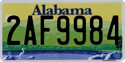 AL license plate 2AF9984