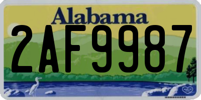 AL license plate 2AF9987