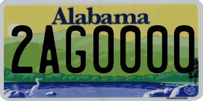 AL license plate 2AG0000