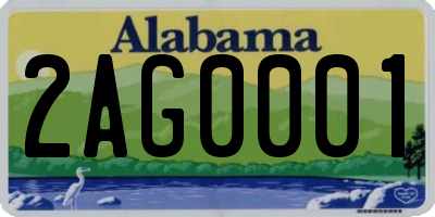 AL license plate 2AG0001