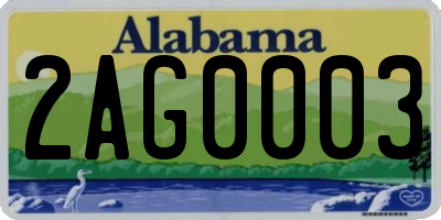 AL license plate 2AG0003
