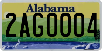 AL license plate 2AG0004