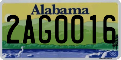 AL license plate 2AG0016