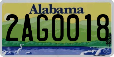 AL license plate 2AG0018