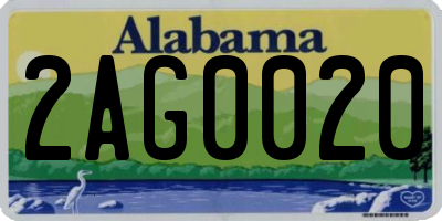 AL license plate 2AG0020