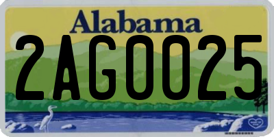 AL license plate 2AG0025