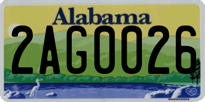 AL license plate 2AG0026