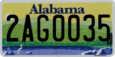 AL license plate 2AG0035