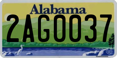 AL license plate 2AG0037