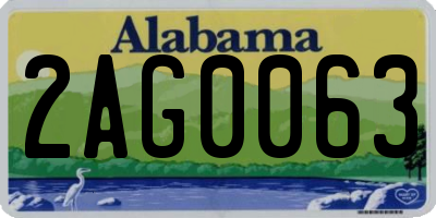 AL license plate 2AG0063