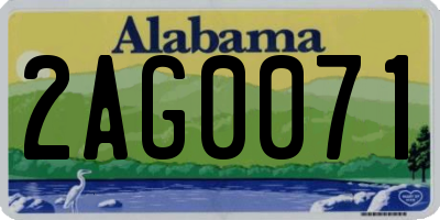 AL license plate 2AG0071