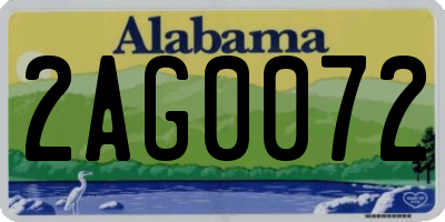 AL license plate 2AG0072