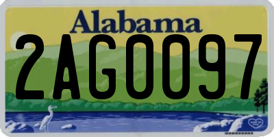 AL license plate 2AG0097