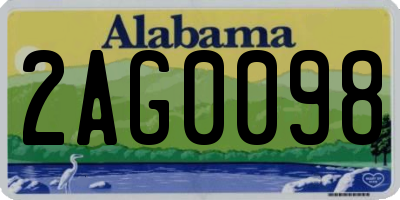 AL license plate 2AG0098