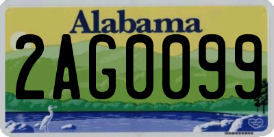 AL license plate 2AG0099