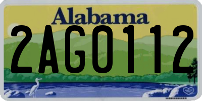 AL license plate 2AG0112