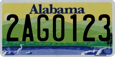 AL license plate 2AG0123