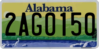 AL license plate 2AG0150