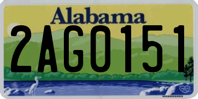 AL license plate 2AG0151