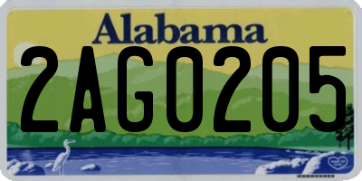 AL license plate 2AG0205