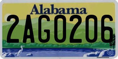 AL license plate 2AG0206